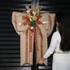 Gift Christmas Charm Burlap Bow