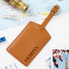 Gift Christmas Personalized Leather Travel Combo - Tan