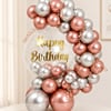 Gift Chrome Rose Gold Birthday Balloon Bouquet