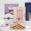 Classic Evil Eye Rakhi And Sweets Hamper Online
