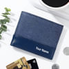 Shop Classic Genuine Leather Personalized Blue Wallet Set