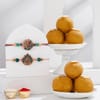 Classic Peacock Rakhi And Besan Laddoos Combo