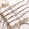 Gift Classic Silver Plated Rakhi Set with Chocolate