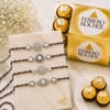 Classic Silver Plated Rakhi Set with Chocolate Online