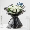 Gift Classic White Rose Bouquet for Fathers Day