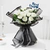 Classic White Rose Bouquet for Fathers Day