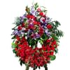 Classic Wreath in red shades with headboard Online