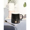 Coffee Mug With Lid And Spoon - Minimal Gold - Ceramic - Single Piece Online