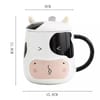 Gift Coffee Mug With Lid - Cow - Ceramic - Black And White - Single Piece