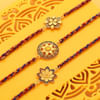 Colourful Kundan Set of 3 Rakhis Online