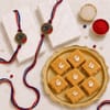Colourful Peacock Rakhi Set with Channa Barfi