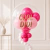 Buy Cool Didi Pink Gold Balloon Arrangement for Rakhi
