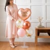 Gift Cool Didi Rose-Gold Heart Balloon Arrangement for Rakhi