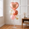 Cool Didi Rose-Gold Heart Balloon Arrangement for Rakhi