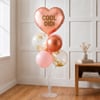 Cool Didi Rose Gold Heart Balloon Bouquet for Rakhi