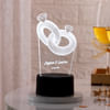 Gift Couple Ring Personalized LED Lamp - Black Base