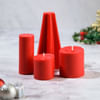 Buy Cranberry Red Christmas Pillar Candles - Set Of 4