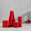 Shop Cranberry Red Christmas Pillar Candles - Set Of 4