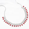 Gift Crimson Elegance - Ruby Red Drop CZ Necklace with Earrings