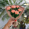 Crochet Peach Rose Bouquet - Single Piece Online