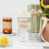 Buy Crochet Sunflower & Glass Sipper Gift Combo