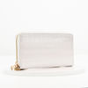Gift Croco Print Zip-Around Women's Wallet - Personalized - Grey