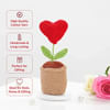 Gift Cute Crochet Heart In A Pot - Single Piece
