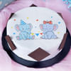 Cute Elephants Baby Shower Poster Cake Online