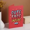 Cute Face Inside Mirror Greeting Card Online