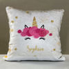 Shop Cute Unicorn Personalized Sequin Cushion