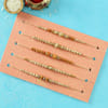Gift CZ Ring Rakhis with Sandalwood Beads