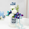 Gift Dad Hero Mug Flower Arrangement for Fathers Day
