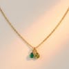 Buy Dainty Teardrop Green Stone Gold Necklace for Dad