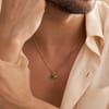 Shop Dainty Teardrop Green Stone Gold Necklace for Dad