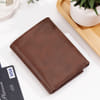 Shop Dark Brown Personalized Trifold Secret Santa Wallet Gift