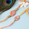 Gift Decorative Stone Peacock Rakhi (Set of 2)