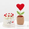 Delightful Crochet Heart And Cake Gift Combo