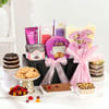 Gift Delightful Snacks And Floral Surprise Hamper
