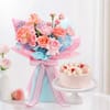 Delightful Strawberry Cake And Roses Gift Combo