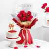 Delightful Velvet Bento and Roses Combo