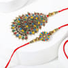 Gift Designer Bhaiya Bhabhi Rakhi with Meena Work
