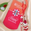 Buy Designer Bhaiya-Bhabhi Rakhi with Velvet Dryfruit Gift Box