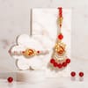 Designer Ganesha Rakhi Set for Bhaiya Bhabhi with Roli Chawal