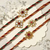 Designer Kundan Foral Rakhi Set Of 4 Online