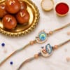 Designer Peacock Rakhi Set with Gulab Jamun Online