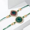 Buy Designer Semi-Precious Stone Rakhi with Soan Papdi