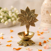 Divine Gold Finish Lotus Brass Diya