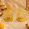 Gift Divine Lakshmi Ganesha Diya Set of 2