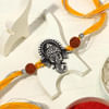 Gift Divine Oxidized Ganesha Rakhi With Roli Chawal
