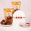 Divine Rudraksh Rakhi with Date Barfi Bites